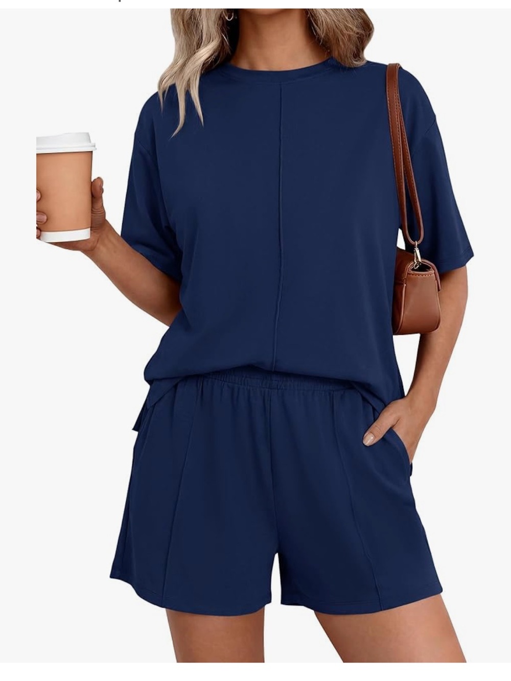 Casual Navy Two-Piece Lounge Set - Women NWOT
